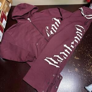 Godspeed OG Logo V2 BURGUNDY Hoodie and Sweatpants Sweatsuit (Set) Size MEDIUM